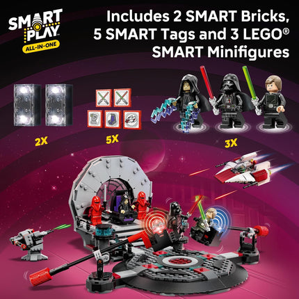 LEGO Star Wars SMART Play Throne Room Duel & A-Wing Set – Interactive SMART Brick Toy for Kids 9+, Gift for Boys & Girls – 75427
