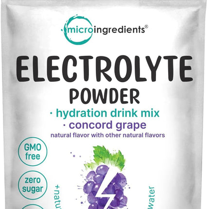 Micro Ingredients Hydration Electrolyte Powder, 2 lb (139 Servings) | Concord Grape Flavor