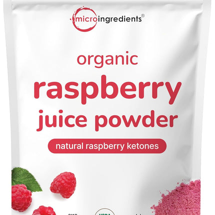 Organic Raspberry Juice Powder 8oz – 100% Natural Freeze-Dried Fruit Powder for Drinks & Smoothies